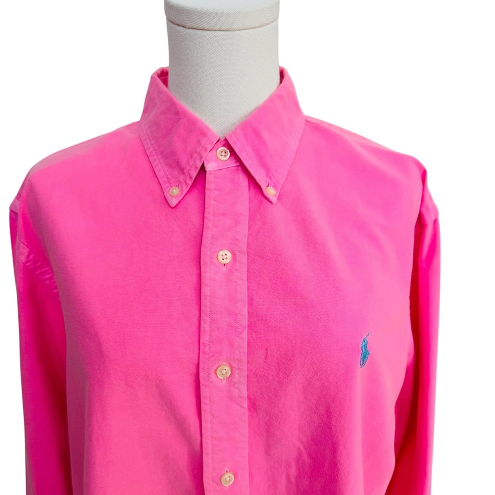 Polo Ralph Lauren Men’s Pink Button Down Oxford Shirt Size Large L 100% Cotton - Picture 6 of 10